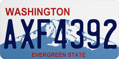 WA license plate AXF4392