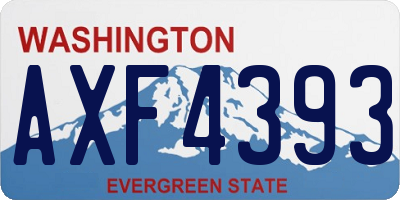 WA license plate AXF4393