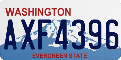 WA license plate AXF4396