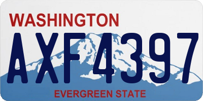 WA license plate AXF4397