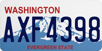 WA license plate AXF4398