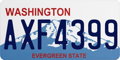 WA license plate AXF4399