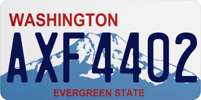 WA license plate AXF4402