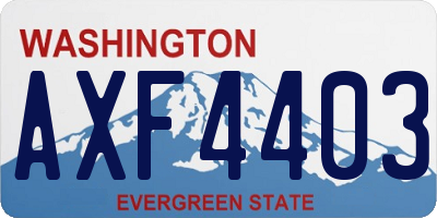 WA license plate AXF4403