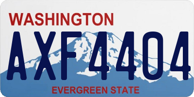 WA license plate AXF4404