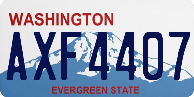 WA license plate AXF4407