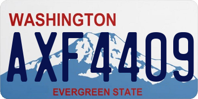 WA license plate AXF4409