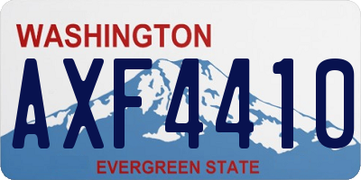WA license plate AXF4410