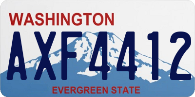 WA license plate AXF4412