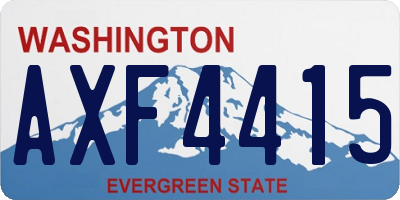 WA license plate AXF4415