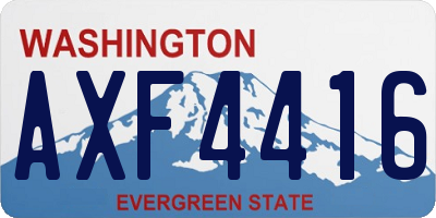 WA license plate AXF4416