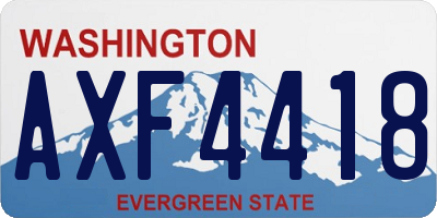 WA license plate AXF4418