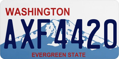 WA license plate AXF4420