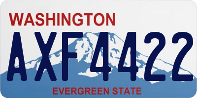 WA license plate AXF4422