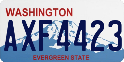 WA license plate AXF4423