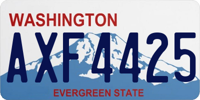 WA license plate AXF4425
