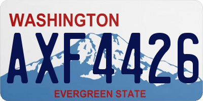 WA license plate AXF4426