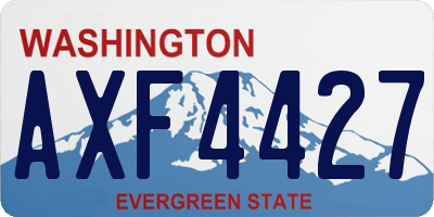 WA license plate AXF4427