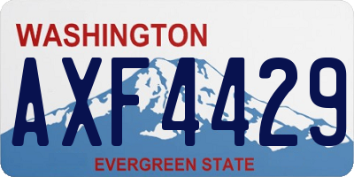 WA license plate AXF4429