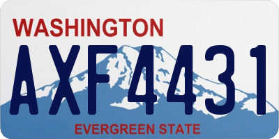 WA license plate AXF4431