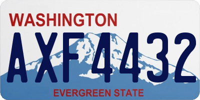 WA license plate AXF4432