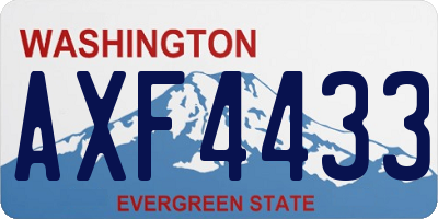 WA license plate AXF4433