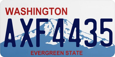 WA license plate AXF4435