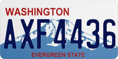 WA license plate AXF4436