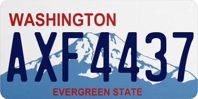 WA license plate AXF4437