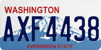 WA license plate AXF4438