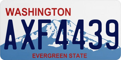 WA license plate AXF4439