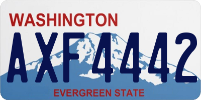 WA license plate AXF4442