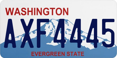 WA license plate AXF4445