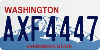WA license plate AXF4447