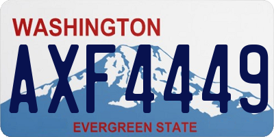 WA license plate AXF4449