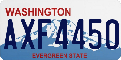 WA license plate AXF4450