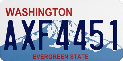 WA license plate AXF4451