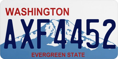 WA license plate AXF4452