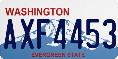 WA license plate AXF4453