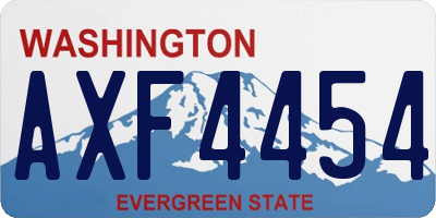 WA license plate AXF4454