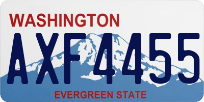 WA license plate AXF4455