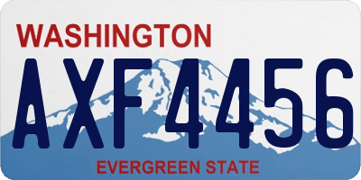 WA license plate AXF4456