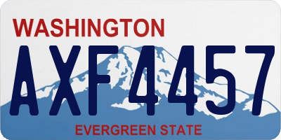 WA license plate AXF4457