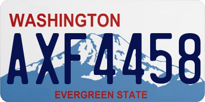 WA license plate AXF4458
