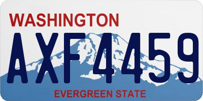 WA license plate AXF4459