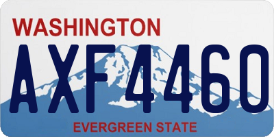 WA license plate AXF4460