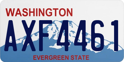 WA license plate AXF4461