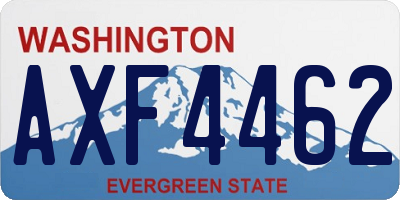 WA license plate AXF4462
