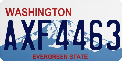 WA license plate AXF4463