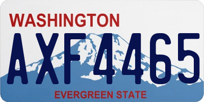 WA license plate AXF4465